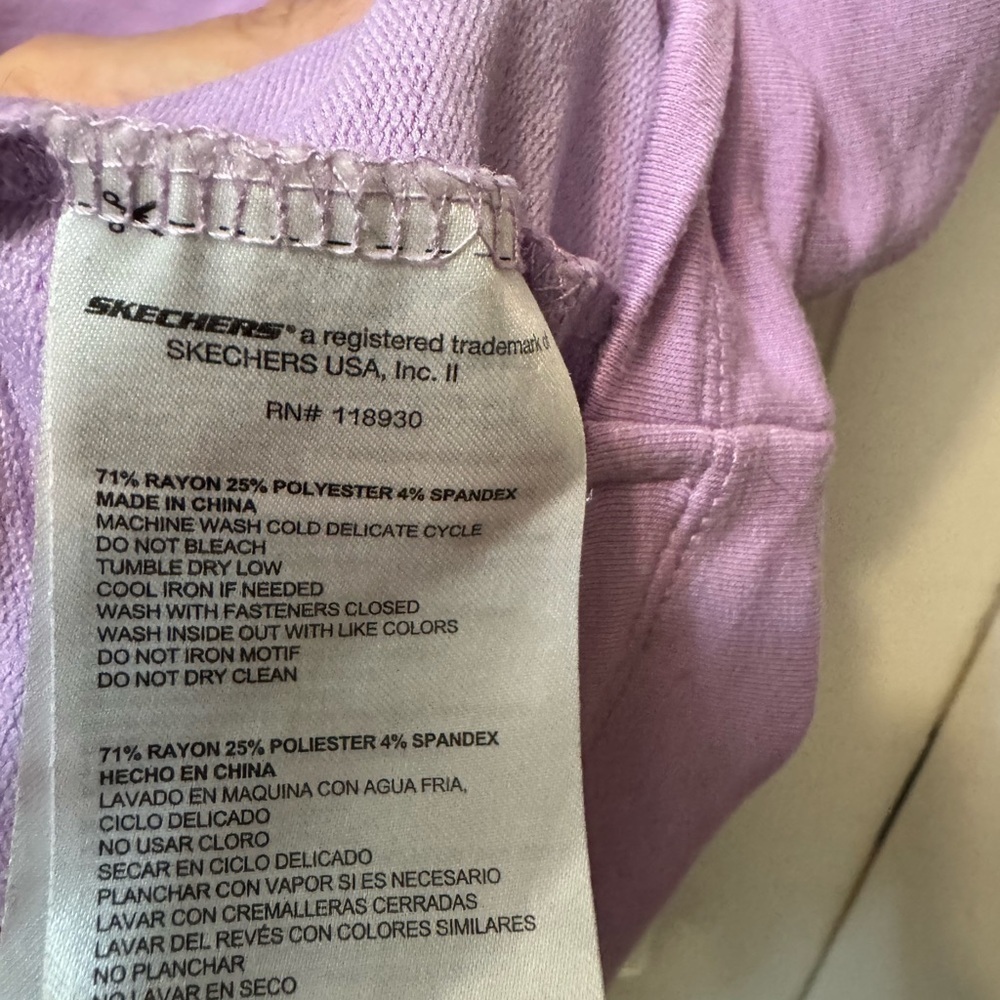 Skechers Lilac Short Sleeve Knot-Front Tee. Size XXL. - Picture 6 of 7
